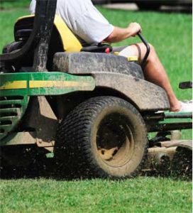 Mowing grass in greensboro